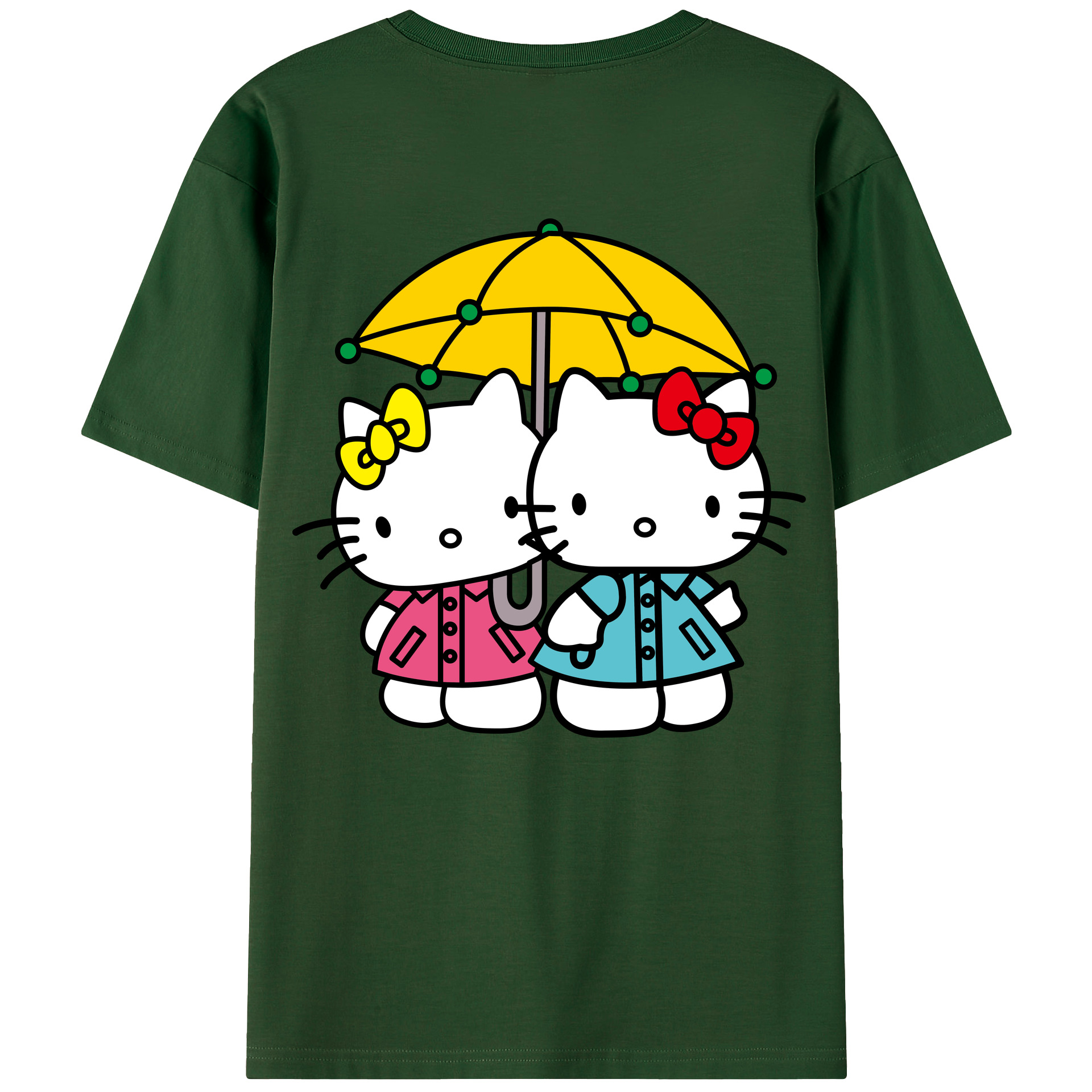 （画像用） Hello Kitty ハローキティ 綿100％半袖Tシャツ（背面プリント）